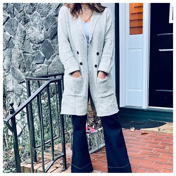 #55 Beautiful Boho Knit Jacket Coat with front pockets - Picture 2 of 5